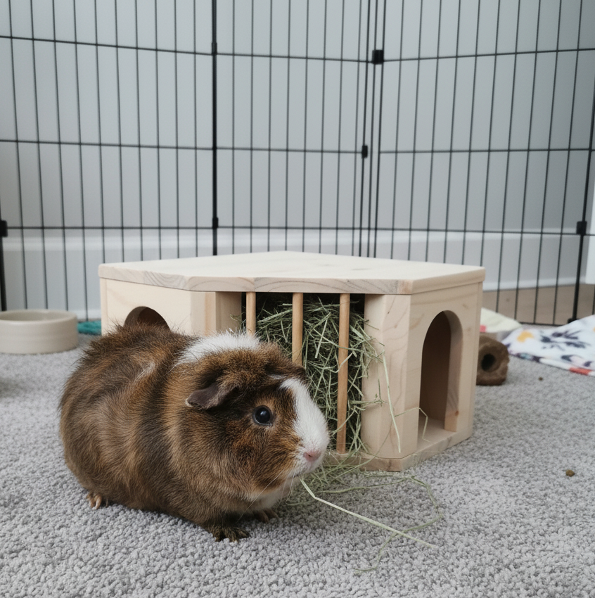 Small Critter Hideout with Hay Feeder
