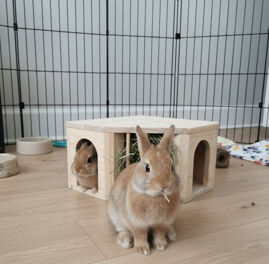 Small Critter Hideout with Hay Feeder